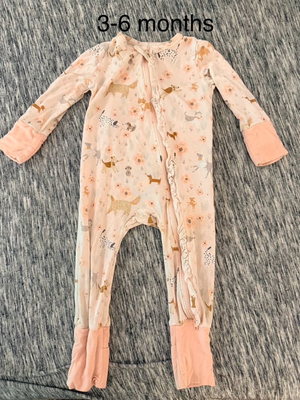 Angel Dear Pink Floral & Animal Print Footed One-Piece